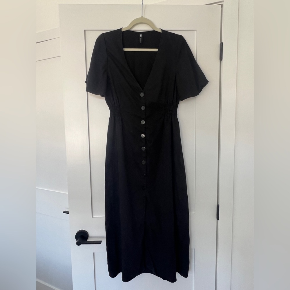 Zara Black Buttoned Midi Sundress